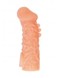 Телесная закрытая насадка с шершавой головкой Cock Sleeve Size M - 15,6 см. - KOKOS - в Жуковском купить с доставкой