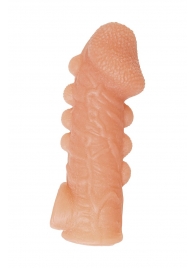 Телесная закрытая насадка с шишечками Cock Sleeve Size L - 17,6 см. - KOKOS - в Жуковском купить с доставкой