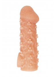 Телесная закрытая насадка с пучками шишечек Cock Sleeve Size M - 15,6 см. - KOKOS - в Жуковском купить с доставкой