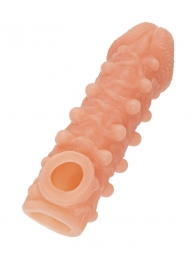 Телесная закрытая насадка с шариками Cock Sleeve Size M - 15,6 см. - KOKOS - в Жуковском купить с доставкой