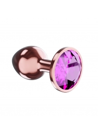 Пробка цвета розового золота с лиловым кристаллом Diamond Quartz Shine L - 8,3 см. - Lola Games - купить с доставкой в Жуковском