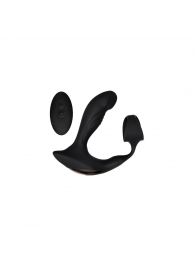 Черный вибромассажер простаты с эрекционным кольцом Strapped   Tapped - Zero Tolerance - в Жуковском купить с доставкой