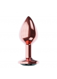 Пробка цвета розового золота с черным кристаллом Diamond Jet Shine L - 8,3 см. - Lola Games - купить с доставкой в Жуковском