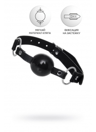 Черный кляп-шар на кожаных ремешках Anonymo - ToyFa - купить с доставкой в Жуковском