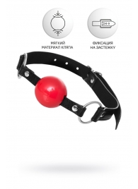 Красный кляп-шар на черных ремешках Anonymo - ToyFa - купить с доставкой в Жуковском