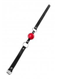 Красный кляп-шар на черных ремешках Anonymo - ToyFa - купить с доставкой в Жуковском