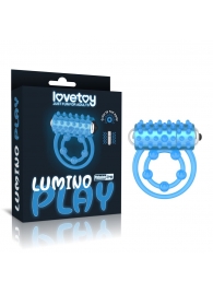 Голубое, светящееся в темноте виброкольцо Lumino Play Vibrating Penis Ring - Lovetoy - в Жуковском купить с доставкой