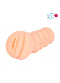 Телесный мастурбатор-вагина с комплектом эрекционных колец - Bior toys - в Жуковском купить с доставкой