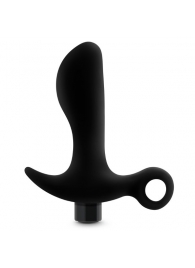 Черный анальный вибратор Silicone Vibrating Prostate Massager 01 - 10,8 см. - Blush Novelties - в Жуковском купить с доставкой