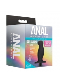 Черный анальный вибромассажёр Silicone Vibrating Prostate Massager 02 - 10,8 см. - Blush Novelties - в Жуковском купить с доставкой