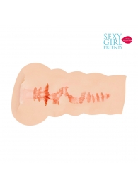 Мастурбатор-вагина телесного цвета с бороздками на внешней части - Bior toys - в Жуковском купить с доставкой