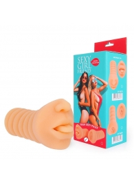 Телесный мастурбатор-ротик с высунутым язычком - Bior toys - в Жуковском купить с доставкой
