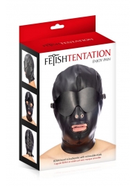 Маска-шлем с отверстием для рта и съемными шорами - Fetish Tentation - купить с доставкой в Жуковском