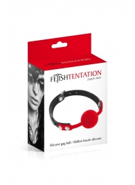 Красный кляп-шарик на черных ремешках - Fetish Tentation - купить с доставкой в Жуковском