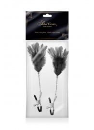 Зажимы для сосков с черными перьями Sweet Caress Feather Nipple Clumps - Sweet Caress - купить с доставкой в Жуковском
