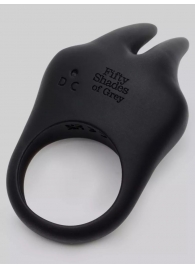 Черное эрекционное виброкольцо Sensation Rechargeable Vibrating Rabbit Love Ring - Fifty Shades of Grey - в Жуковском купить с доставкой