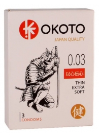 Тонкие презервативы OKOTO Thin Extra Soft - 3 шт. - Sitabella - купить с доставкой в Жуковском