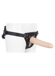 Пустотелый страпон Harness CLASSIC с бандажом - 19,5 см. - LOVETOY (А-Полимер) - купить с доставкой в Жуковском