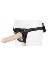 Пустотелый страпон Harness CLASSIC с бандажом - 19,5 см. - LOVETOY (А-Полимер) - купить с доставкой в Жуковском