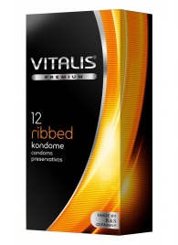 Ребристые презервативы VITALIS PREMIUM ribbed - 12 шт. - Vitalis - купить с доставкой в Жуковском