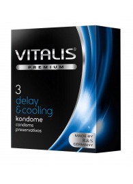 Презервативы VITALIS PREMIUM delay   cooling с охлаждающим эффектом - 3 шт. - Vitalis - купить с доставкой в Жуковском