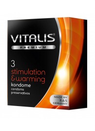 Презервативы VITALIS PREMIUM stimulation   warming с согревающим эффектом - 3 шт. - Vitalis - купить с доставкой в Жуковском