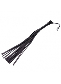 Чёрная кожаная плеть с 22 хвостами - 40 см. - Sitabella - купить с доставкой в Жуковском