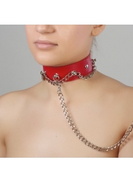 Красный ошейник из натуральной кожи - Sitabella - купить с доставкой в Жуковском