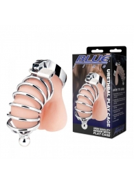 Серебристая клетка для члена Urethral Play Cage - BlueLine - купить с доставкой в Жуковском