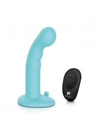 Голубая изогнутая насадка 6in Remote Control Ripple P-Spot G-Spot на черных трусиках - 16 см. - Pegasus - купить с доставкой в Жуковском