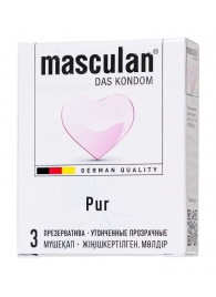 Супертонкие презервативы Masculan Pur - 3 шт. - Masculan - купить с доставкой в Жуковском