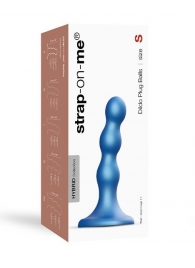Голубая насадка Strap-On-Me Dildo Plug Balls size S - Strap-on-me - купить с доставкой в Жуковском
