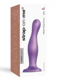 Фиолетовая насадка Strap-On-Me Dildo Plug Curvy size L - Strap-on-me - купить с доставкой в Жуковском