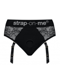 Черные трусики для насадок Diva Lingerie Harness - size S - Strap-on-me - купить с доставкой в Жуковском