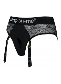 Черные трусики для насадок Diva Lingerie Harness - size L - Strap-on-me - купить с доставкой в Жуковском