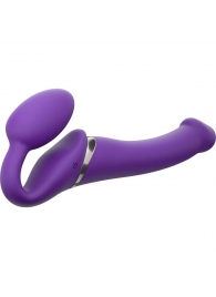Фиолетовый безремневой вибрострапон Vibrating Bendable Strap-On - size L - Strap-on-me - купить с доставкой в Жуковском