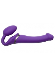 Фиолетовый безремневой вибрострапон Vibrating Bendable Strap-On - size L - Strap-on-me - купить с доставкой в Жуковском