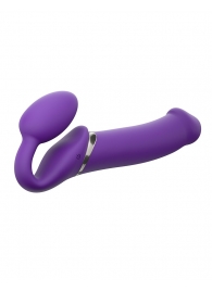 Фиолетовый безремневой вибрострапон Silicone Bendable Strap-On - size XL - Strap-on-me - купить с доставкой в Жуковском