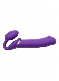Фиолетовый безремневой вибрострапон Silicone Bendable Strap-On - size XL - Strap-on-me - купить с доставкой в Жуковском