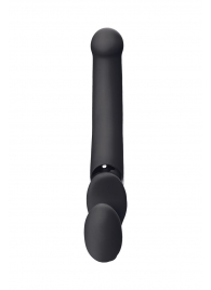 Черный безремневой вибрострапон Silicone Bendable Strap-On - size XL - Strap-on-me - купить с доставкой в Жуковском