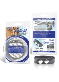Кольцо на пенис SNAP COCK RING из искусственной кожи на клепках - BlueLine - в Жуковском купить с доставкой
