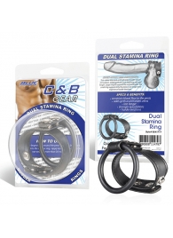 Двойное кольцо выносливости на пенис DUAL STAMINA RING - BlueLine - в Жуковском купить с доставкой