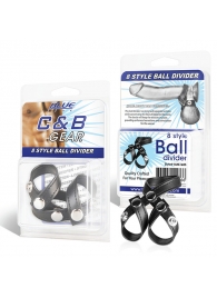 Разделитель мошонки из искусственной кожи на клепках 8 STYLE BALL DIVIDER - BlueLine - купить с доставкой в Жуковском