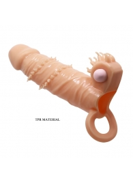 Телесная удлиняющая вибронасадка Penis Sleeve Connor - 17 см. - Baile - в Жуковском купить с доставкой