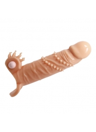 Телесная удлиняющая вибронасадка Penis Sleeve Connor - 17 см. - Baile - в Жуковском купить с доставкой