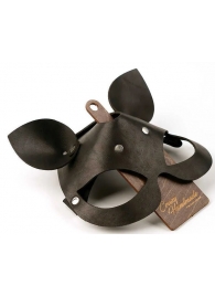 Черная кожаная маска  Кошка  с маленькими ушками - Crazy Handmade - купить с доставкой в Жуковском