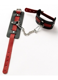 Черные оковы с красным декором и заклепками - Crazy Handmade - купить с доставкой в Жуковском