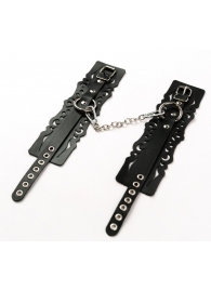 Узорчатые кожаные оковы с регулируемыми ремешками - Crazy Handmade - купить с доставкой в Жуковском