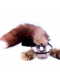 Игровой комплект: серебристая анальная пробка с пушистым хвостом и ободок-ушки - Crazy Handmade - купить с доставкой в Жуковском