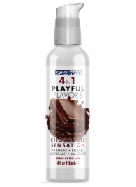 Массажный гель 4-в-1 Chocolate Sensation с ароматом шоколада - 118 мл. - Swiss navy - купить с доставкой в Жуковском